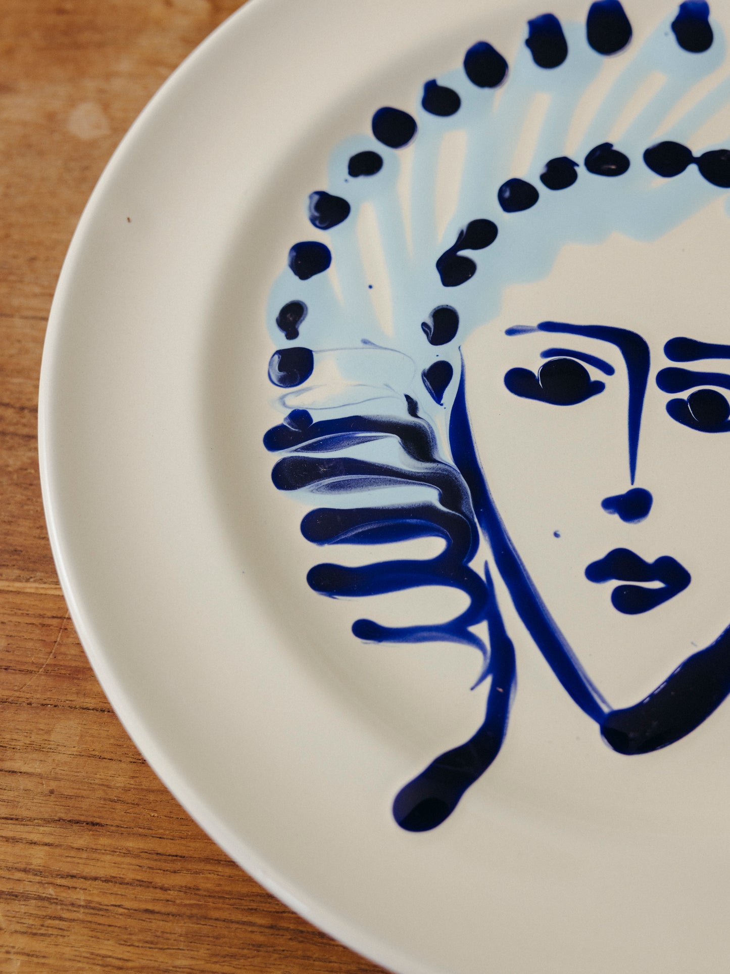 Ceramic Face Dinner Plate, No. 06