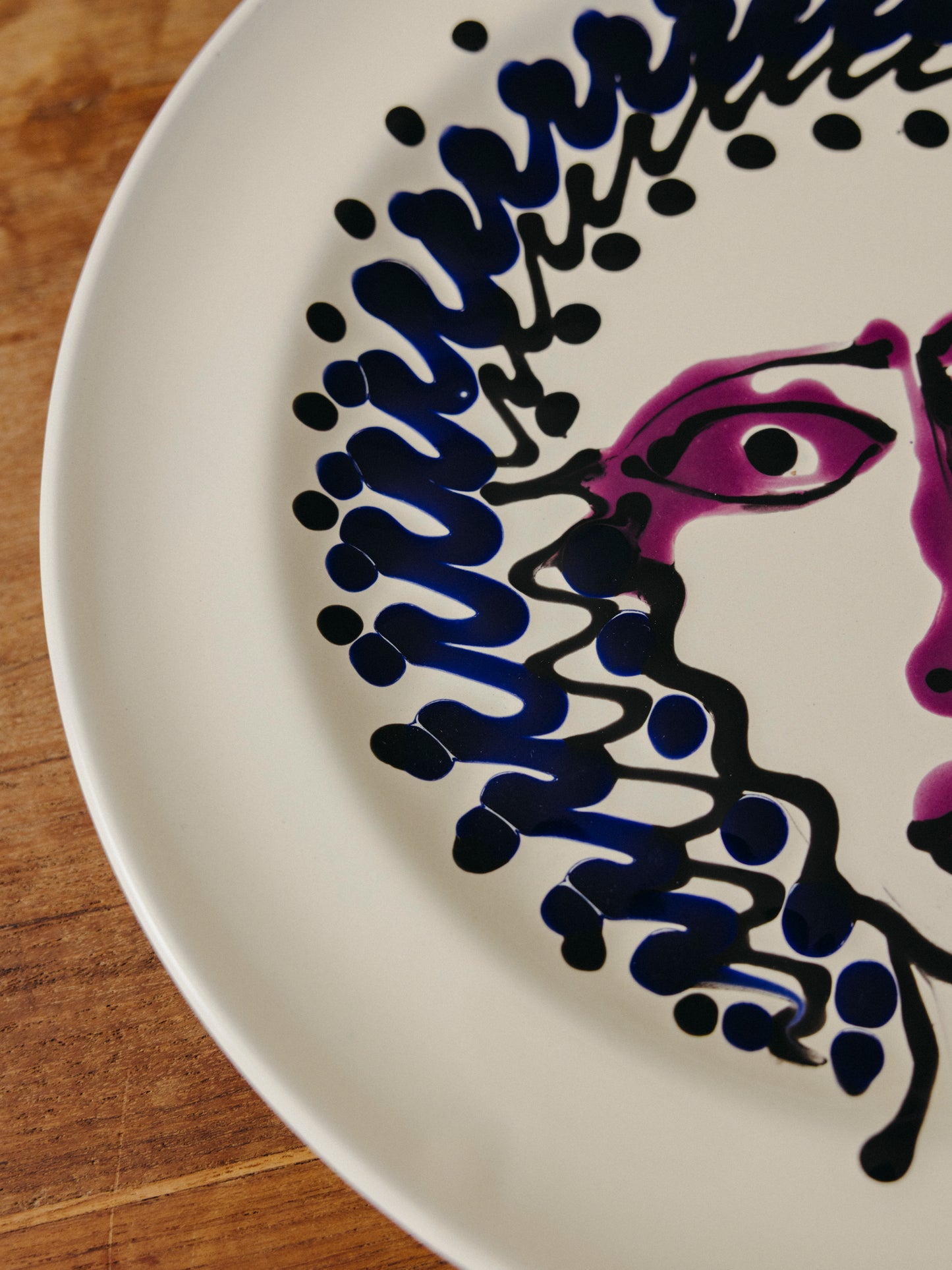 Ceramic Face Dinner Plate, No. 05