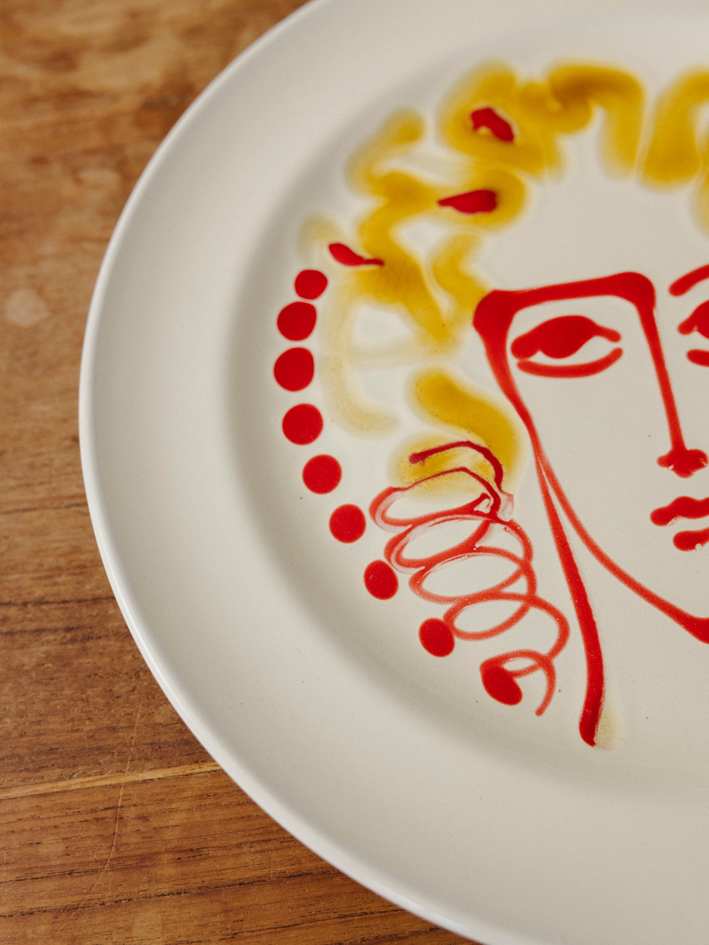 Ceramic Face Dinner Plate, No. 04