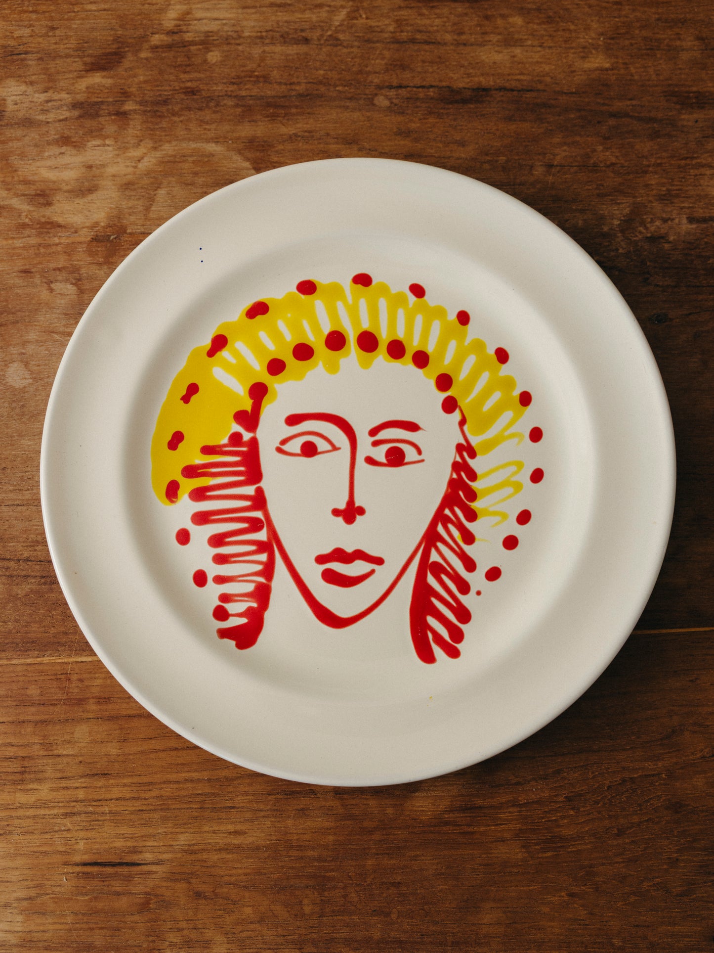 Ceramic Face Dinner Plate, No. 03