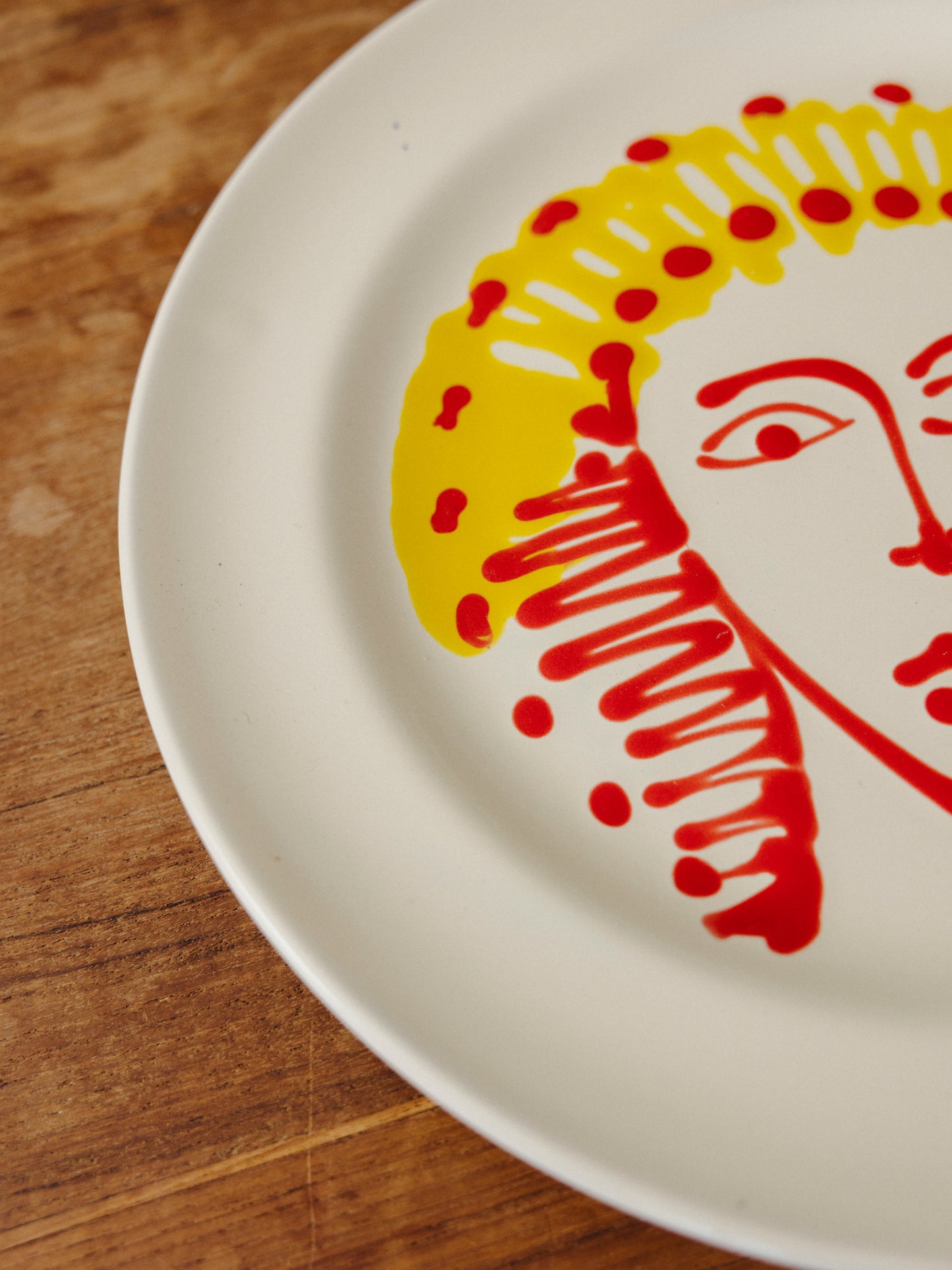 Ceramic Face Dinner Plate, No. 03