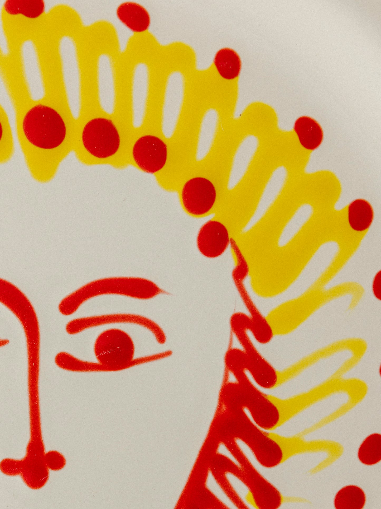 Ceramic Face Dinner Plate, No. 03