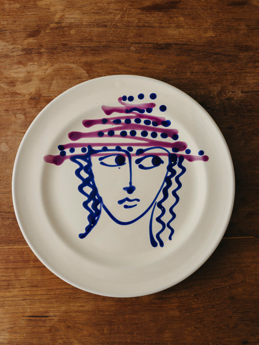 Ceramic Face Dinner Plate, No. 02