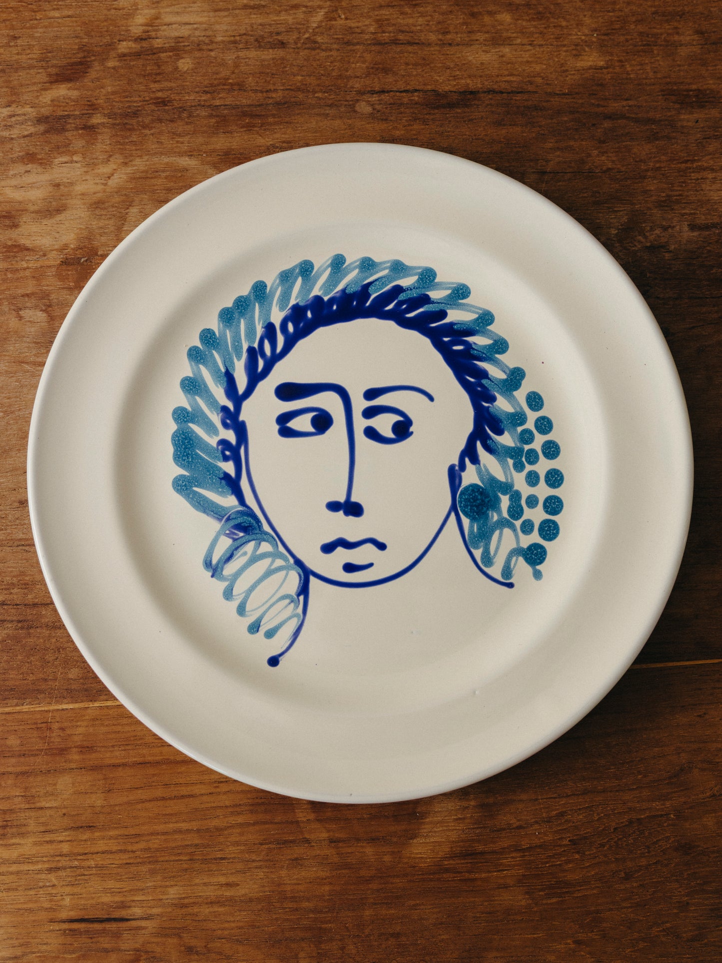 Ceramic Face Dinner Plate, No. 16