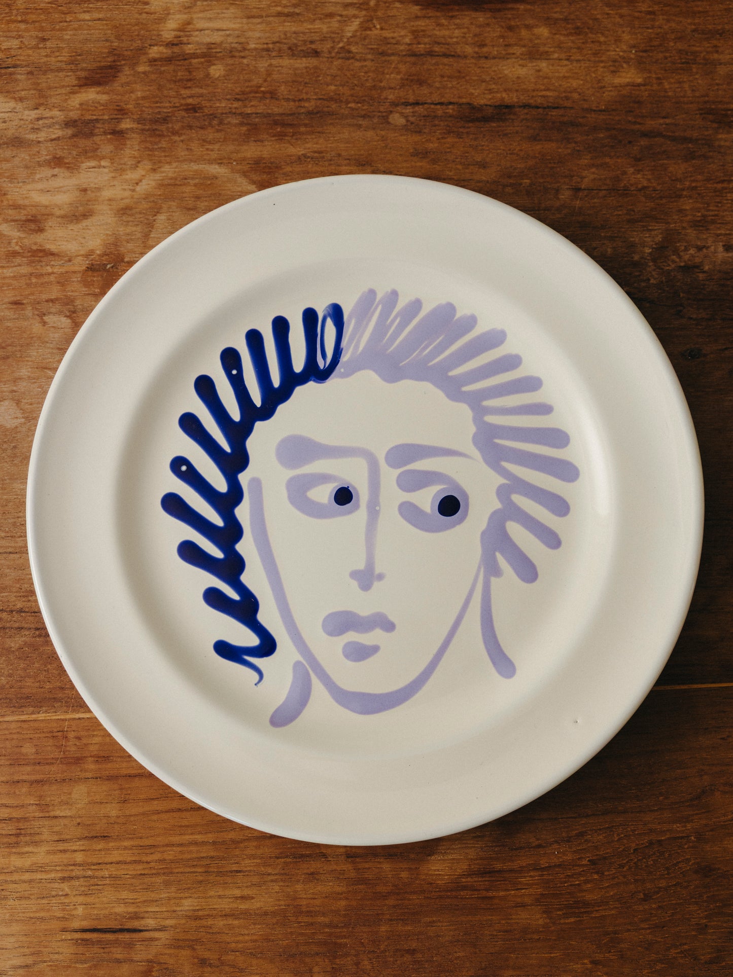 Ceramic Face Dinner Plate, No. 01