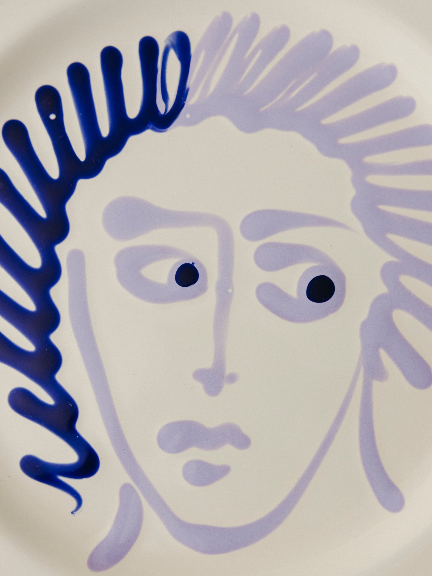 Ceramic Face Dinner Plate, No. 01