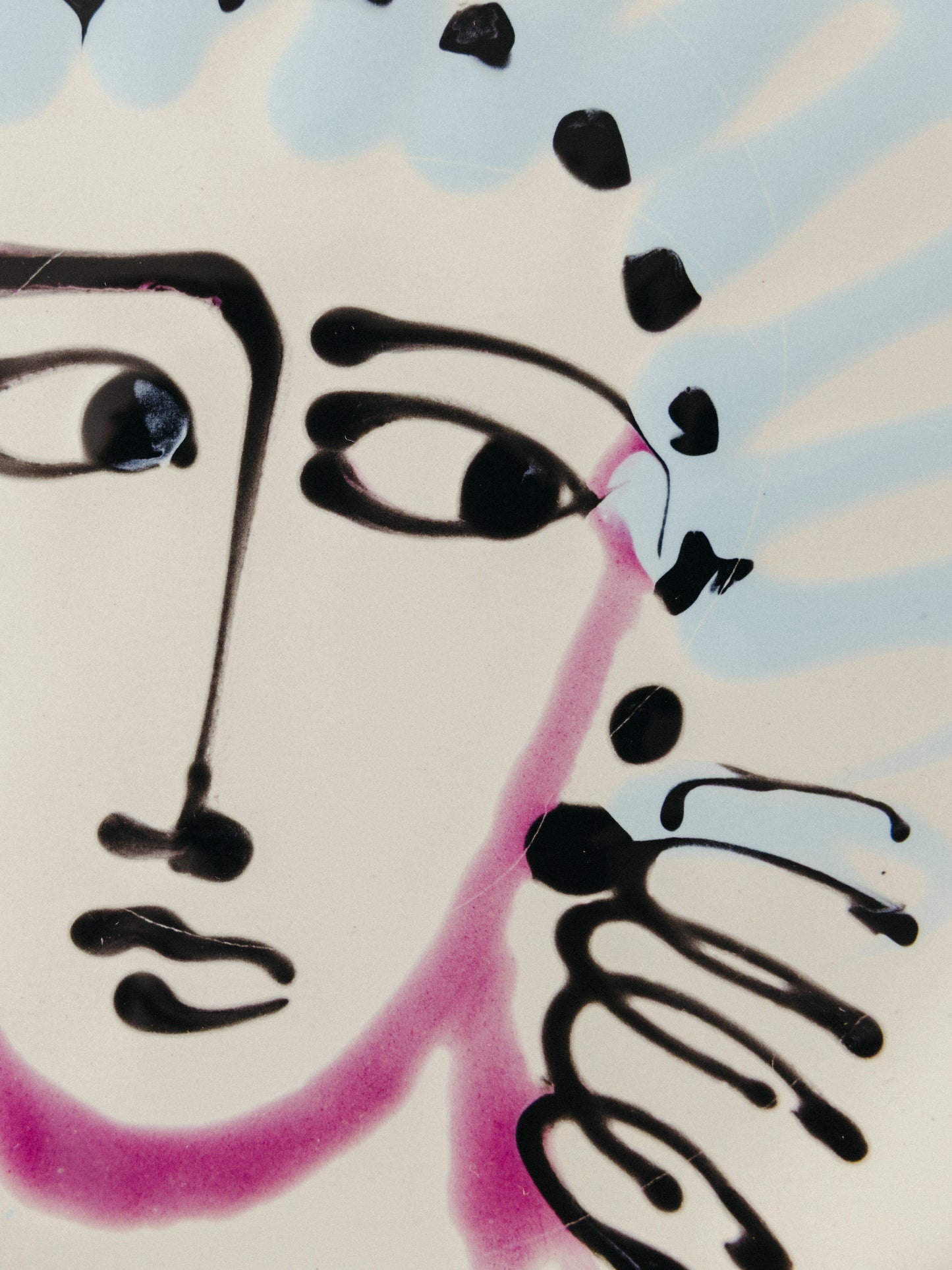 Ceramic Face Fruit Plate, No. 18