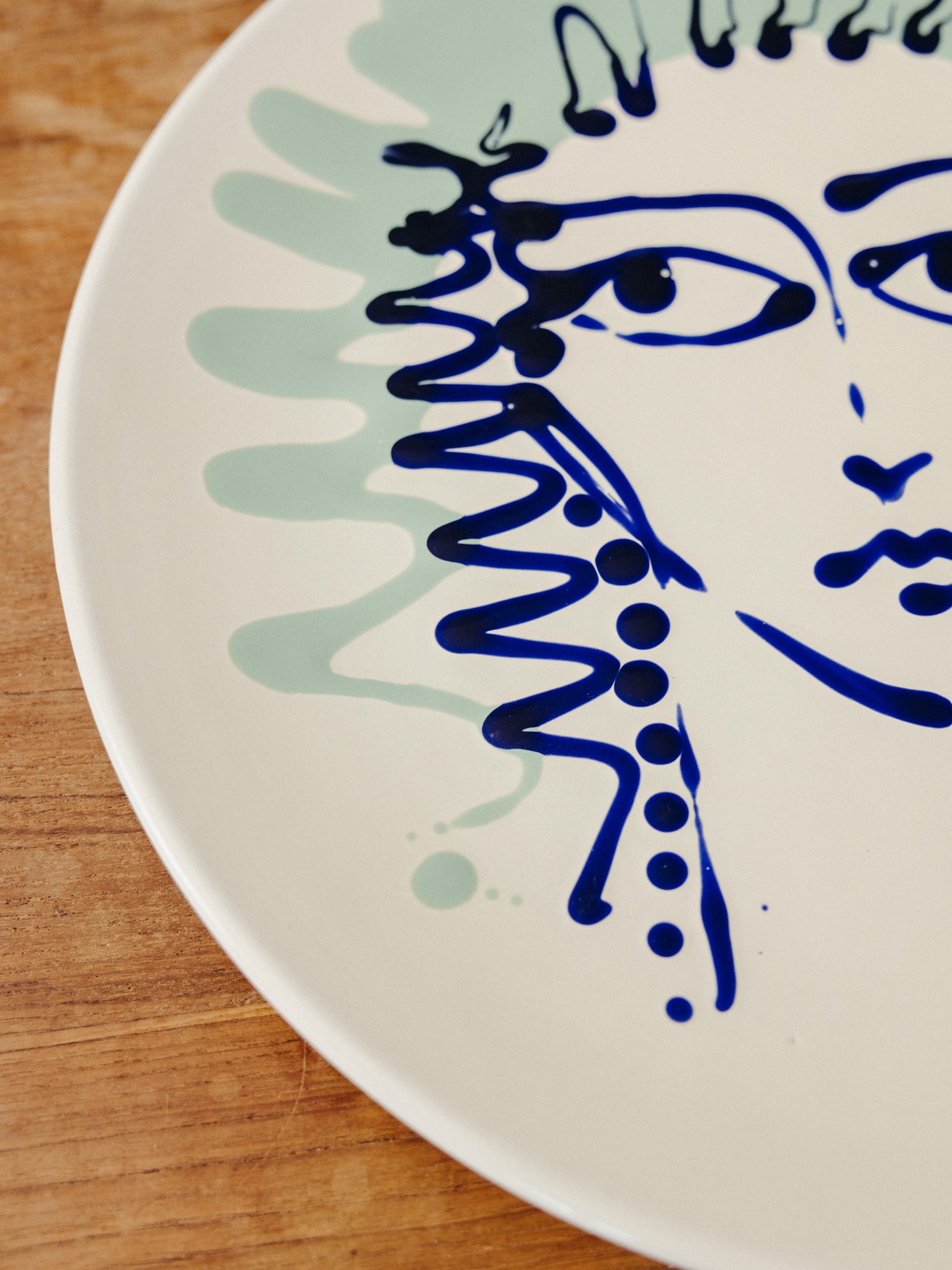 Ceramic Face Cake Plate, No. 01