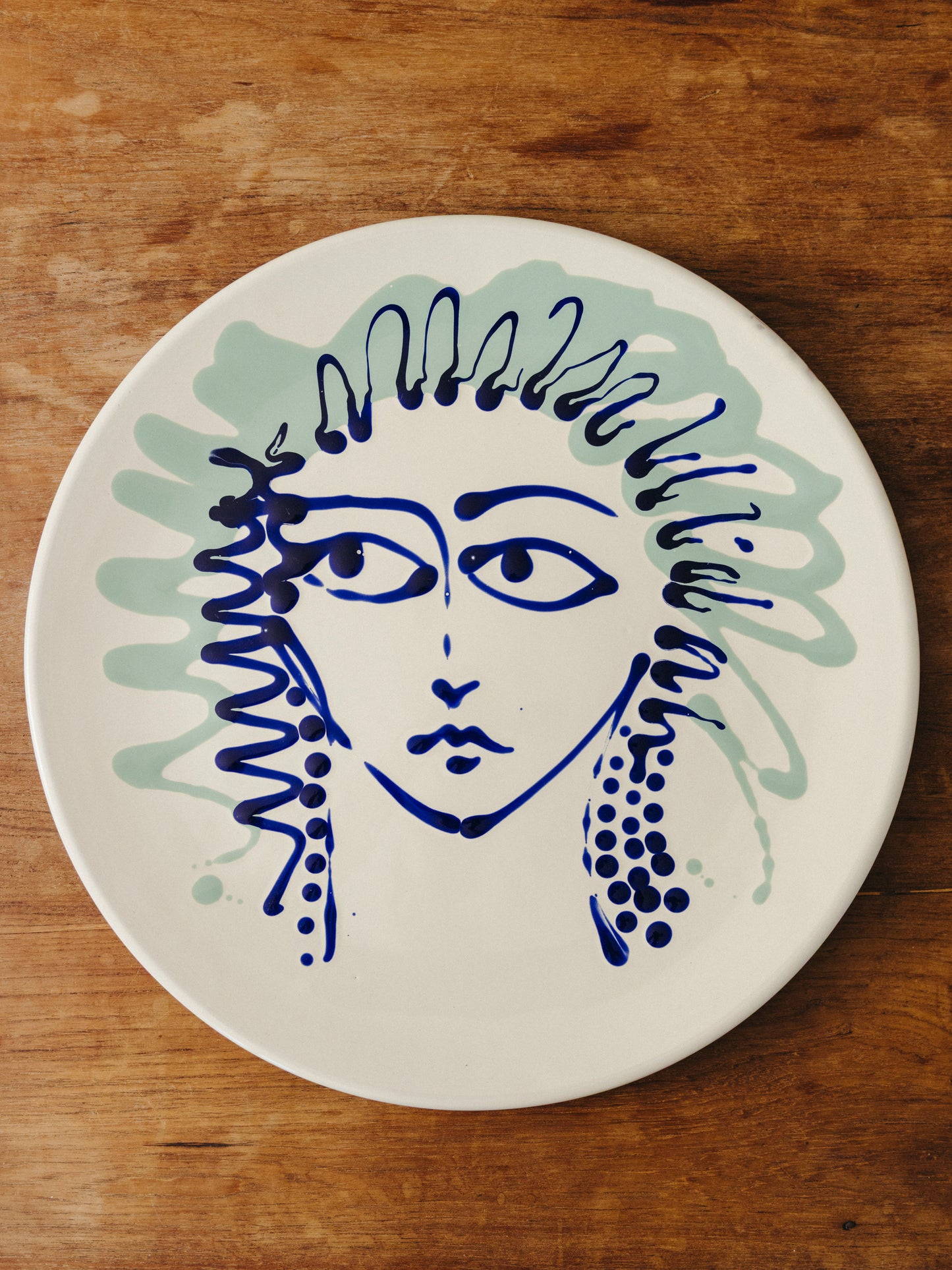 Ceramic Face Cake Plate, No. 01