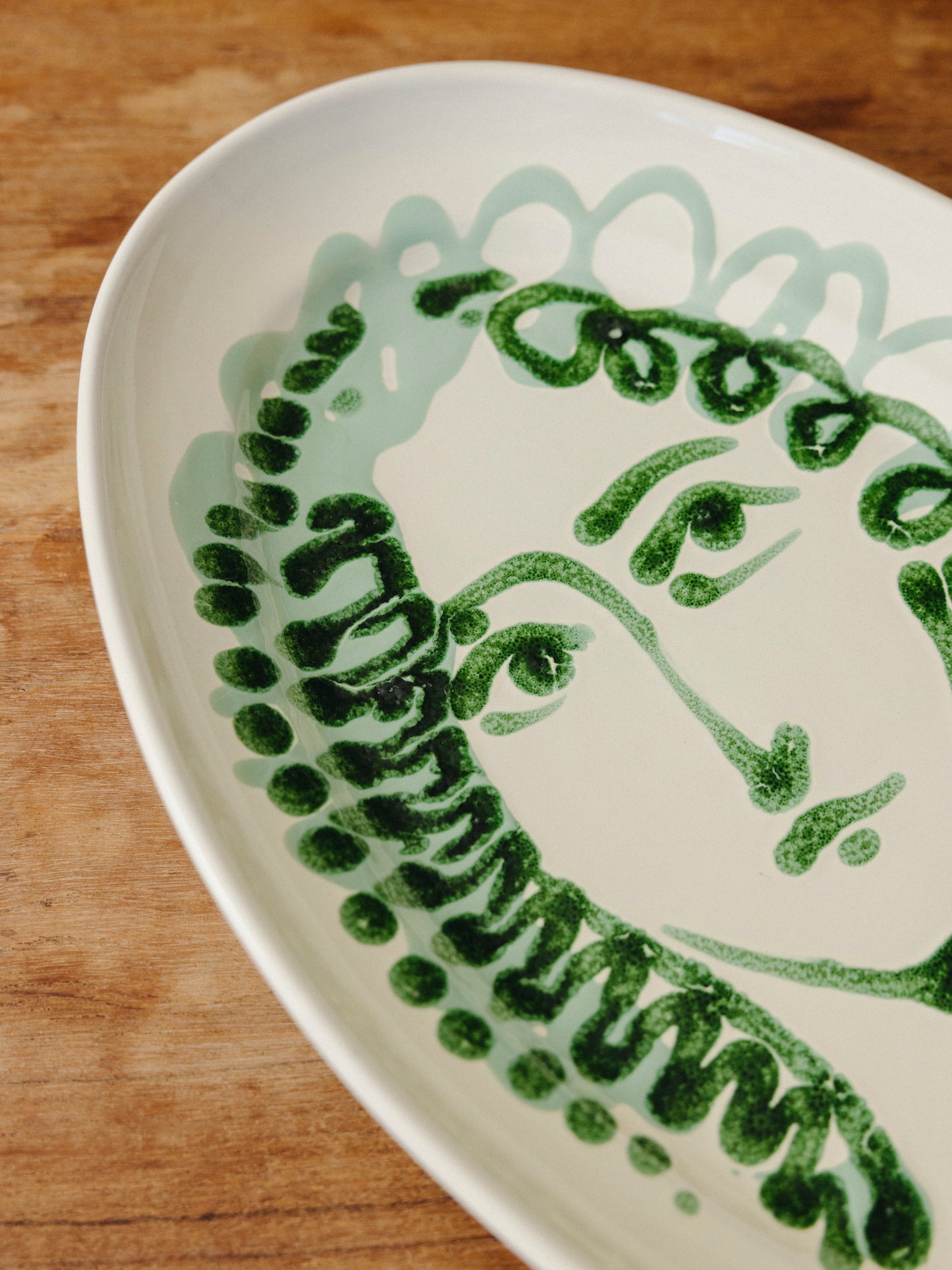 Ceramic Face Medium Oval Platter, No. 01