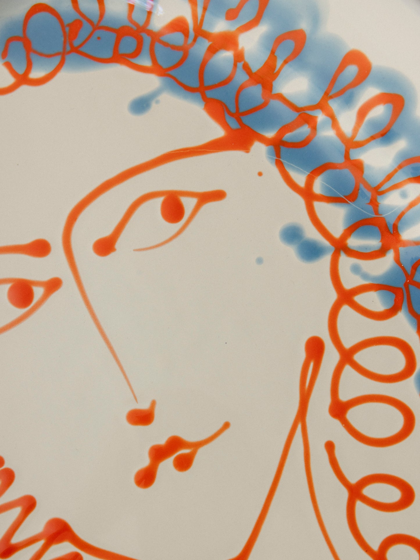 Ceramic Face Large Oval Platter, No. 02