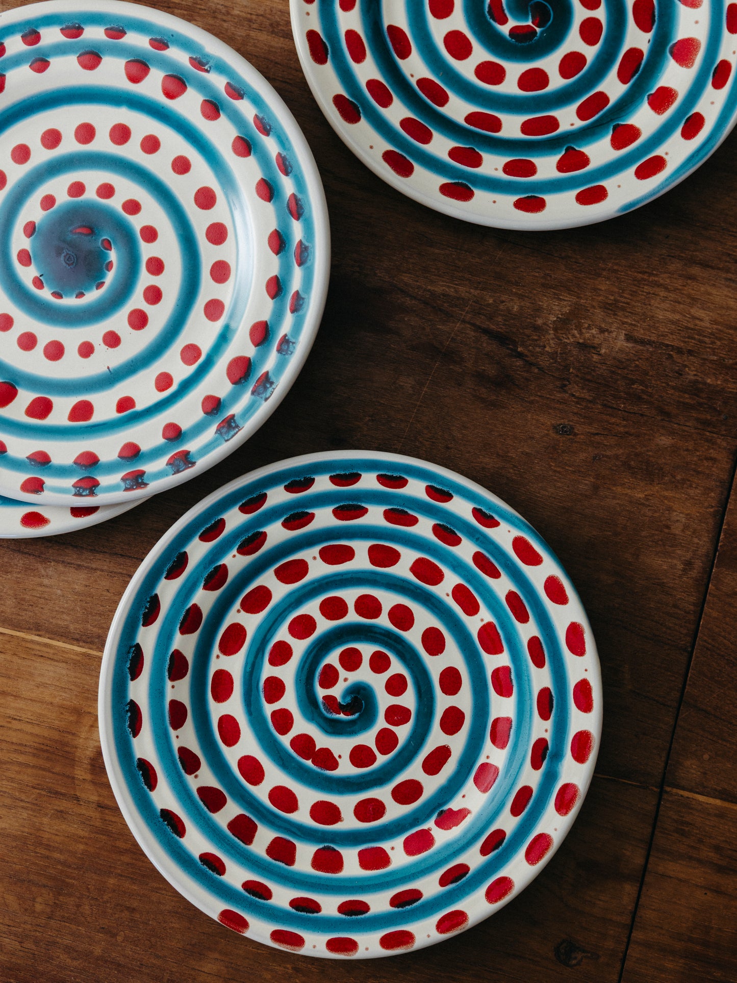 Ceramic Swirl and Dot Fruit Plate