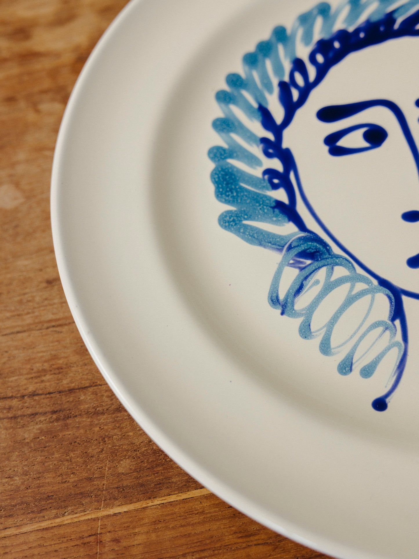 Ceramic Face Dinner Plate, No. 16