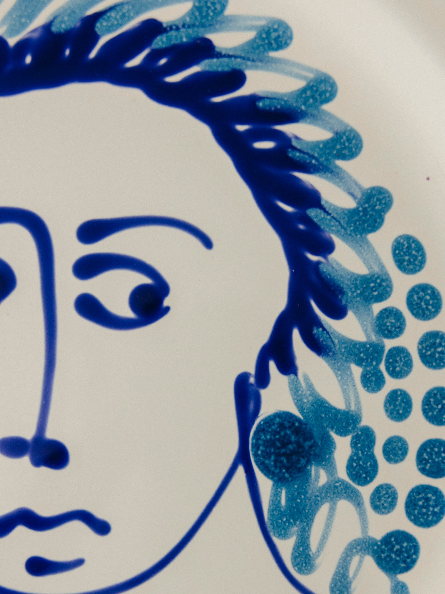 Ceramic Face Dinner Plate, No. 16