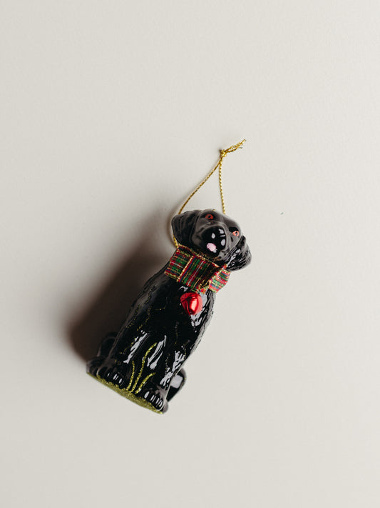 Festive Black Lab Ornament