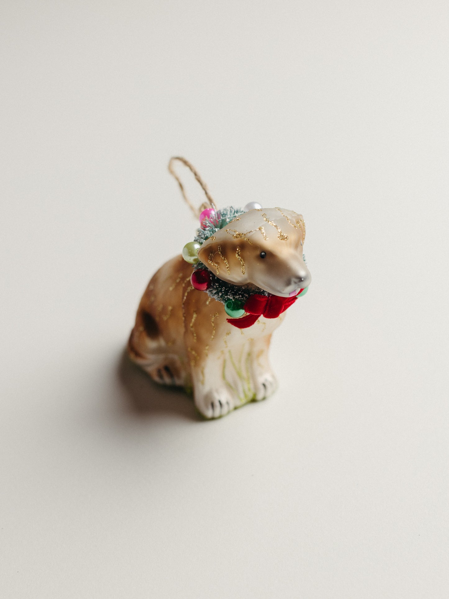 Festive Yellow Lab Ornament