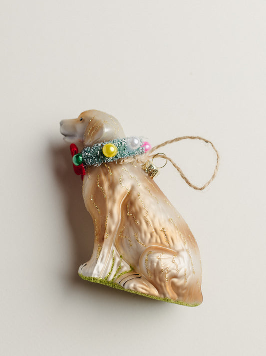 Festive Yellow Lab Ornament