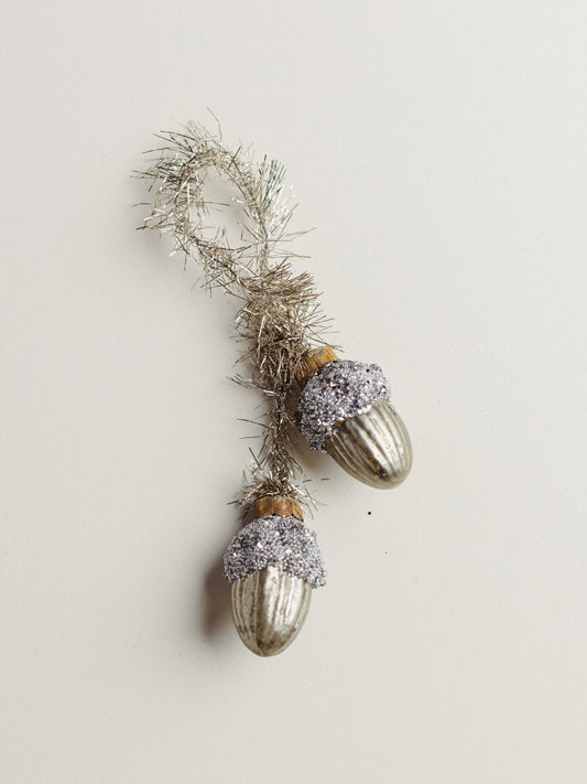 Frosted Acorns Ornament