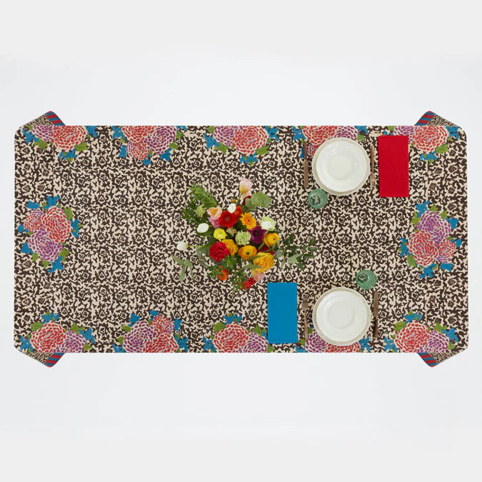 Lisa Corti Arabesque Corolla Natural Coffee Tablecloth