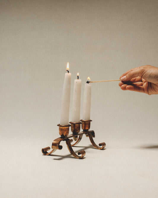 Roycroft Hammered Copper Candelabra