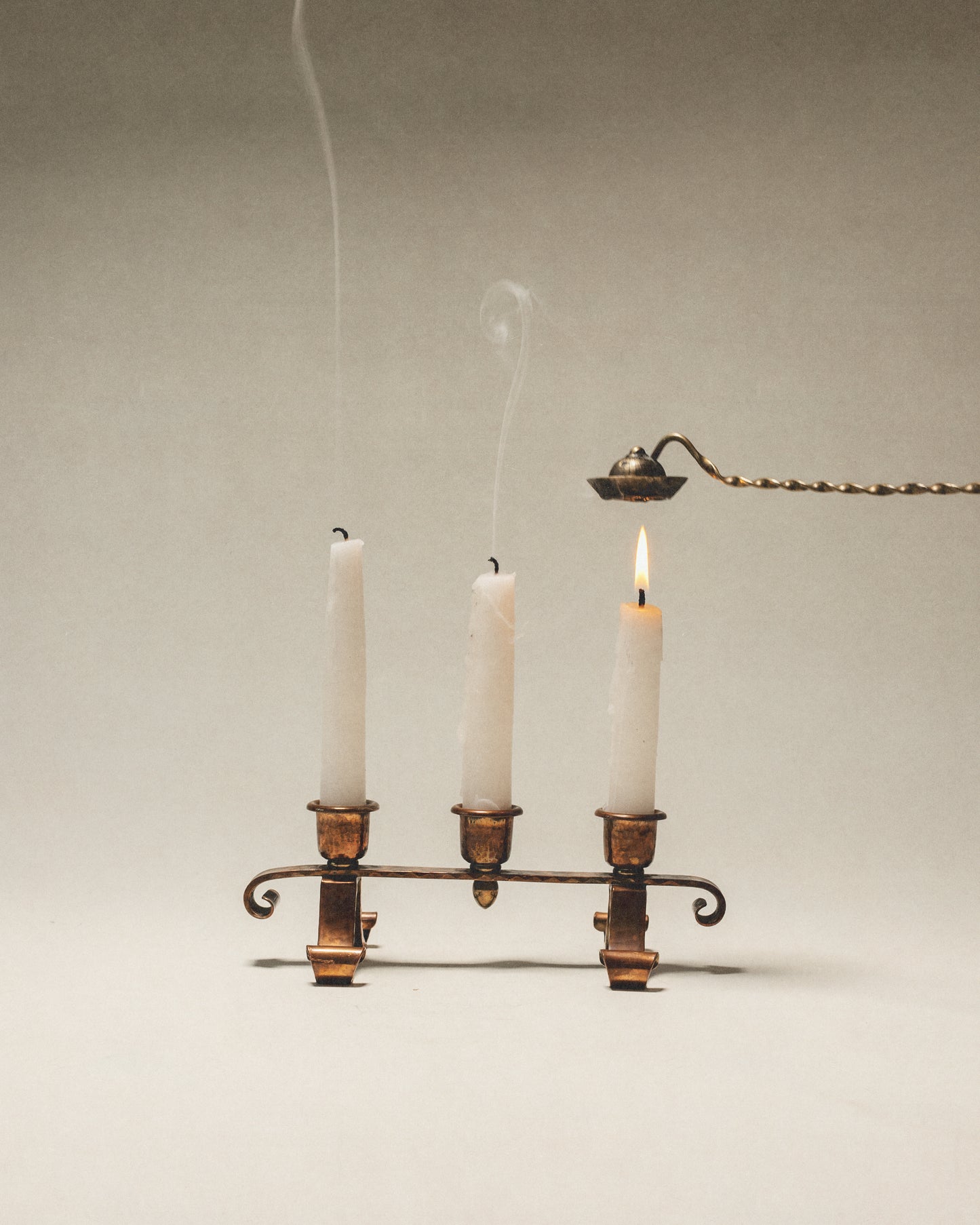 Roycroft Hammered Copper Candelabra