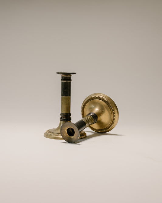 Brass Candlestick Holders, Pair