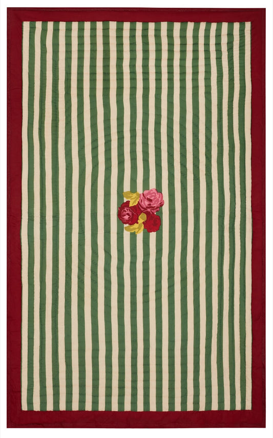 Lisa Corti Nizam Stripes Green Natural Junior Quilt
