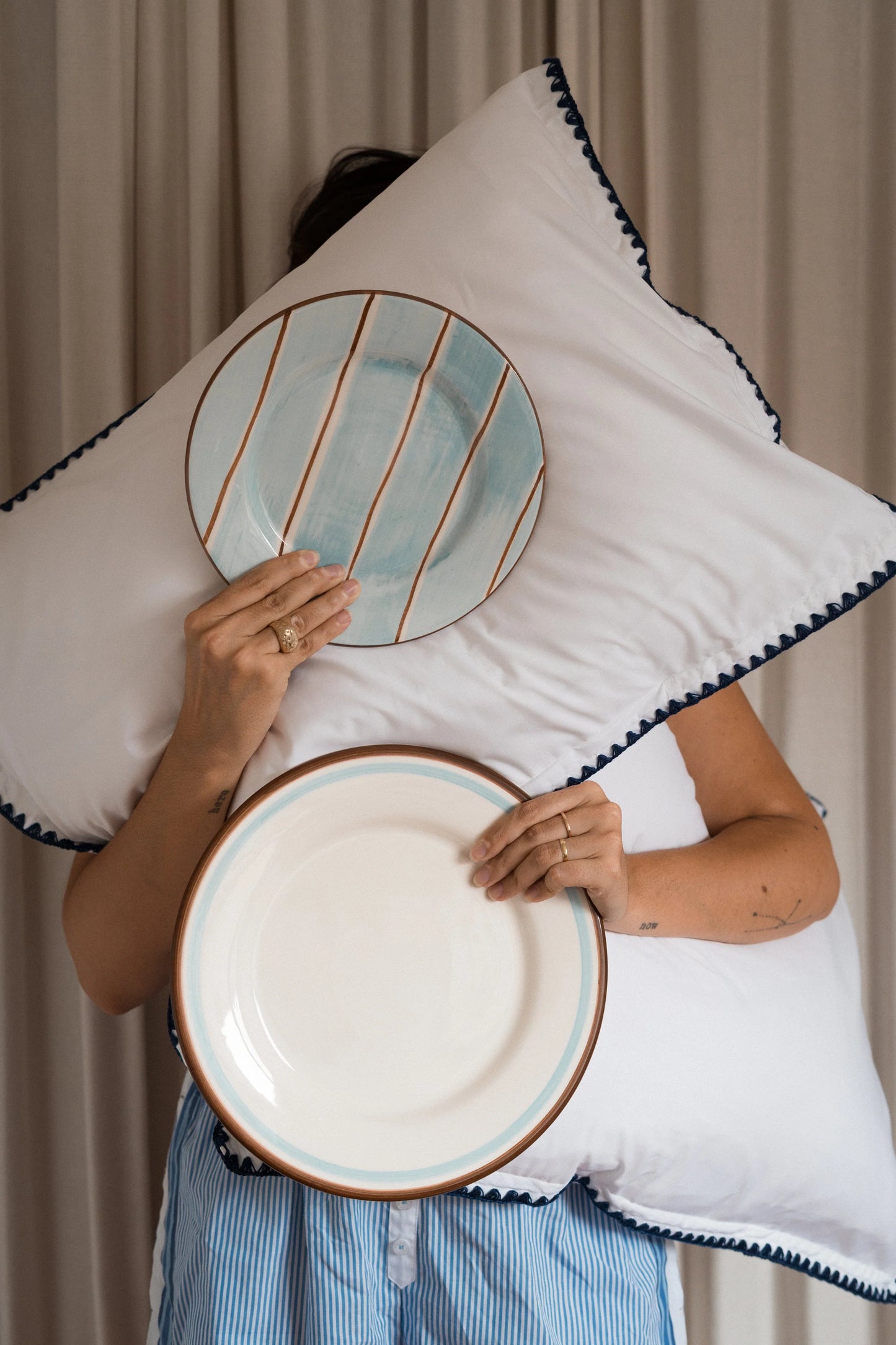 Ali LaBelle x Valsa Home Breakfast Hand Painted Dinner Plate (Set of 4)