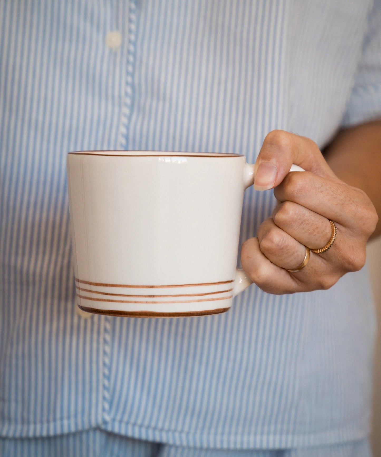 Ali LaBelle x Valsa Home Breakfast Hand Painted Cappuccino Mug (Set of 2)