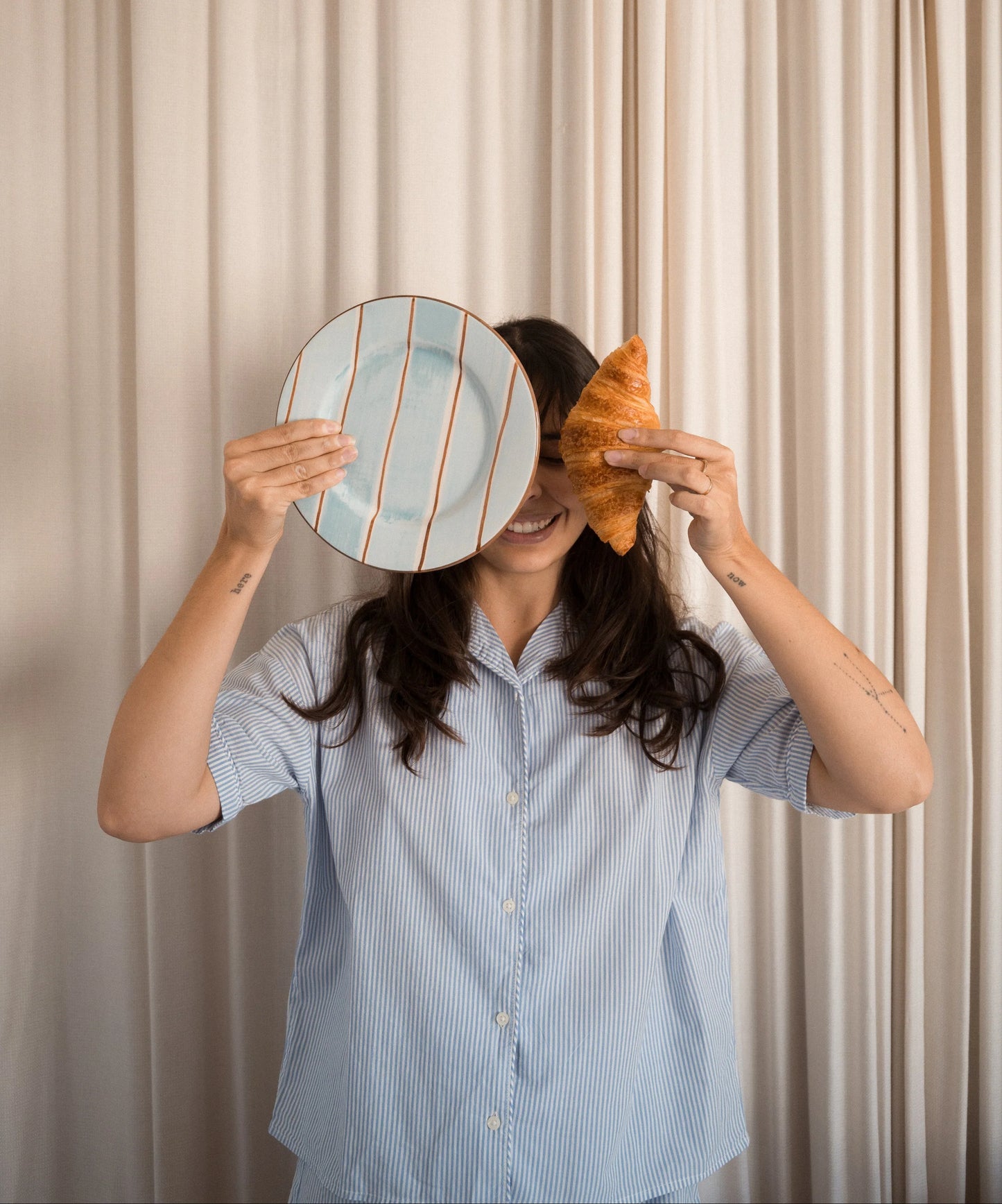 Ali LaBelle x Valsa Home Pajama Hand Painted Dessert Plate (Set of 4)