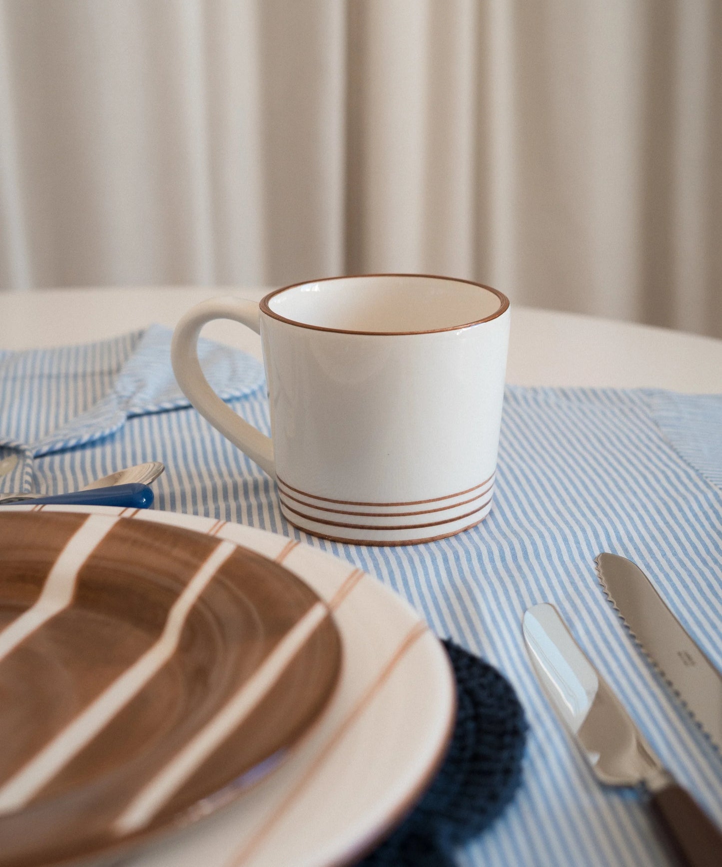 Ali LaBelle x Valsa Home Breakfast Hand Painted Cappuccino Mug (Set of 2)