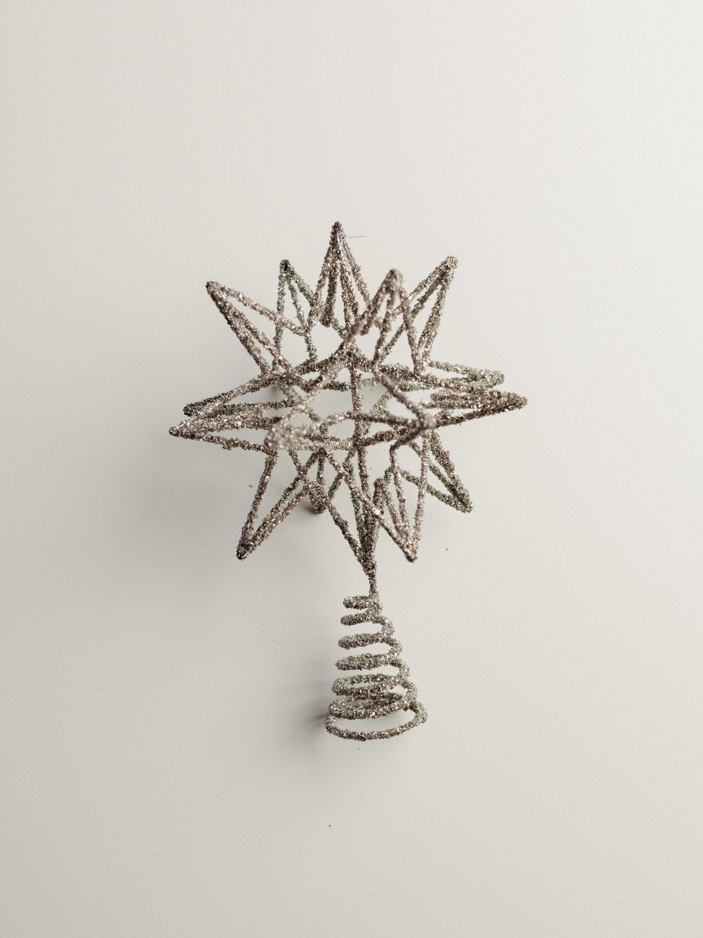 Heirloom Silver Glitter Star Tree Topper