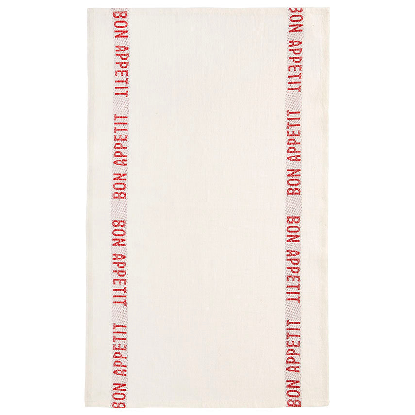 Bon Appetit Tea Towel - White/Red