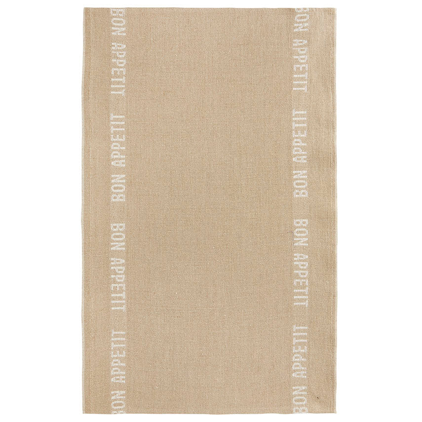 Bon Appetit Tea Towel - Linen/White