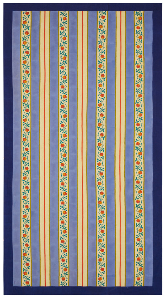 Lisa Corti Varanasi Stripes Pervinch Tablecloth