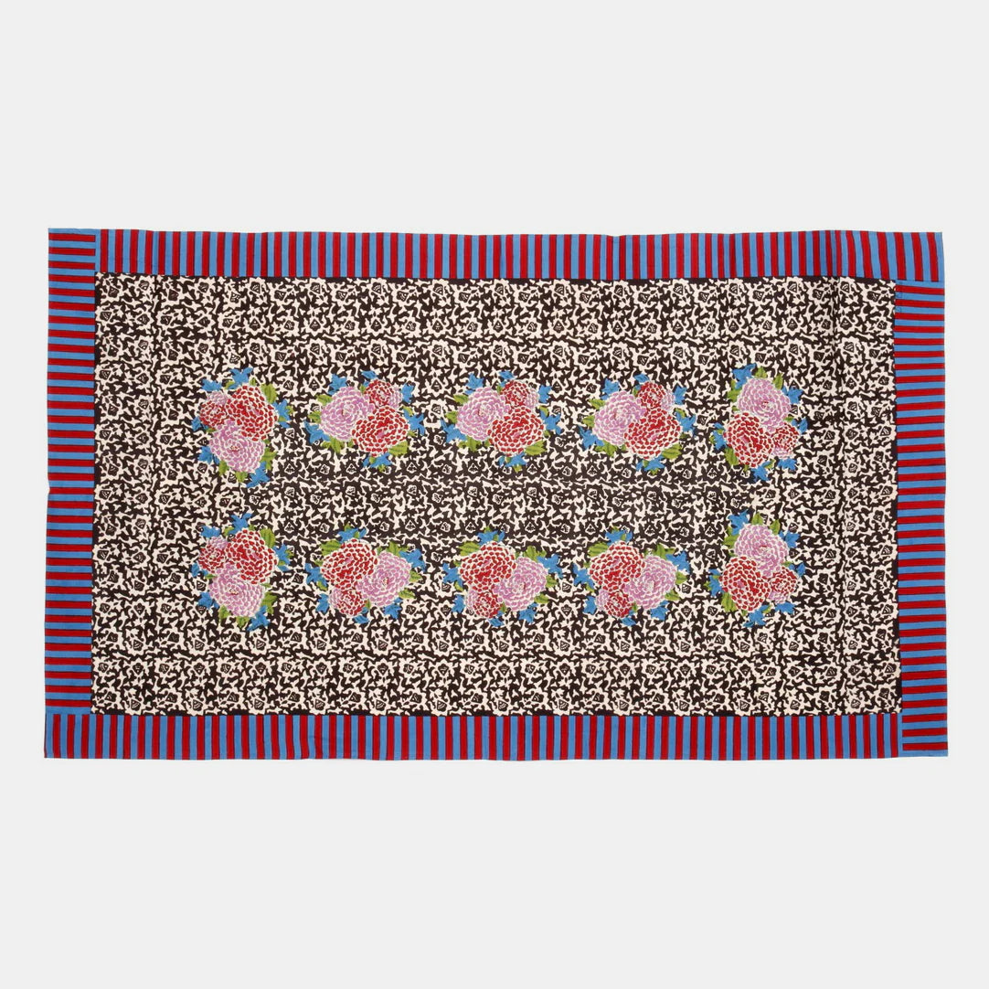 Lisa Corti Arabesque Corolla Natural Coffee Tablecloth