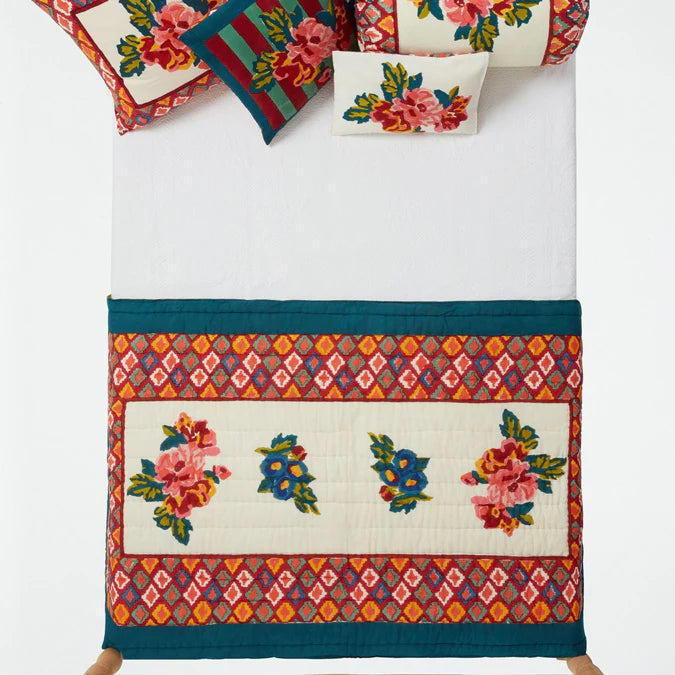 Lisa Corti Lisa Bouquet Cream Reversible Quilt