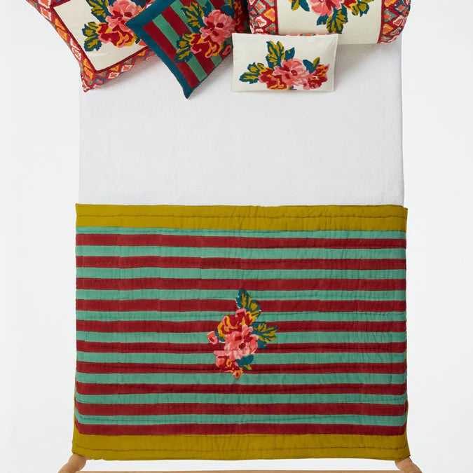 Lisa Corti Lisa Bouquet Cream Reversible Quilt